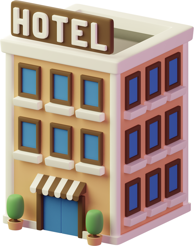 3D hotel icon element